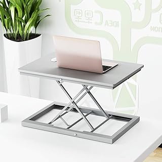 Stand Up Desk, Desk Sit Up Height Adjustable Stand for All Workstations and Standing Desks for Desktop Computers, Workstations and Standing Desks, Tabletop Desk, Standing Desk, Rising Desk Color : Gray, Size : One Size