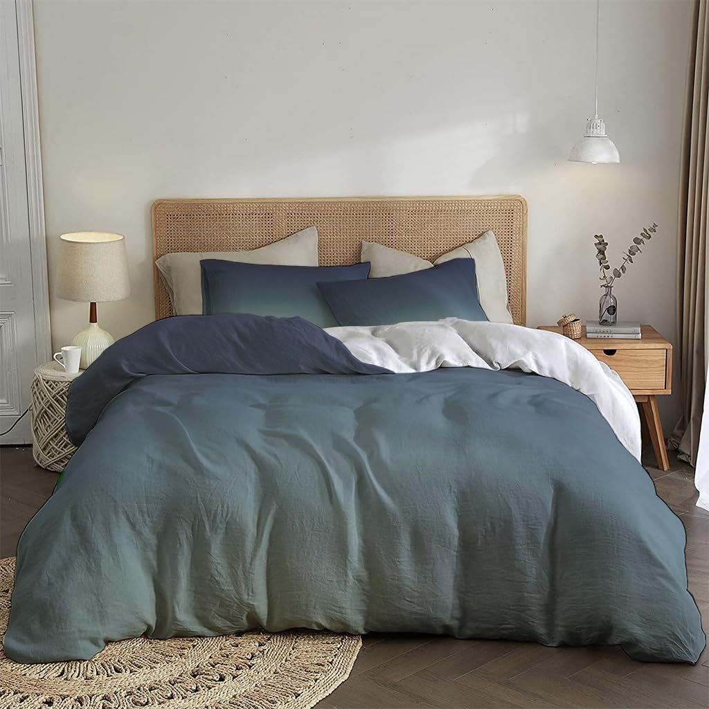 NIBAINLO 布団カバー抽象的-ぼかし-グレーのグラデーションカラー 肌に優しい ピーチスキン加工 掛け布団カバー 和式 洋式 あったか 布団カバーセット リバーシブル ホームステイ ホテル 家庭兼用