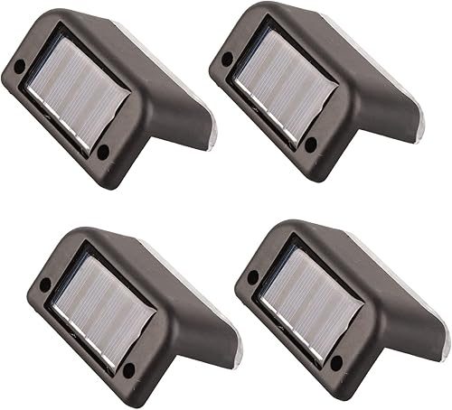 plplaaoo Luz solar para cubierta, luz solar para escalones, luz solar para valla, lámpara de escalera al aire libre, 4 piezas de luz solar para