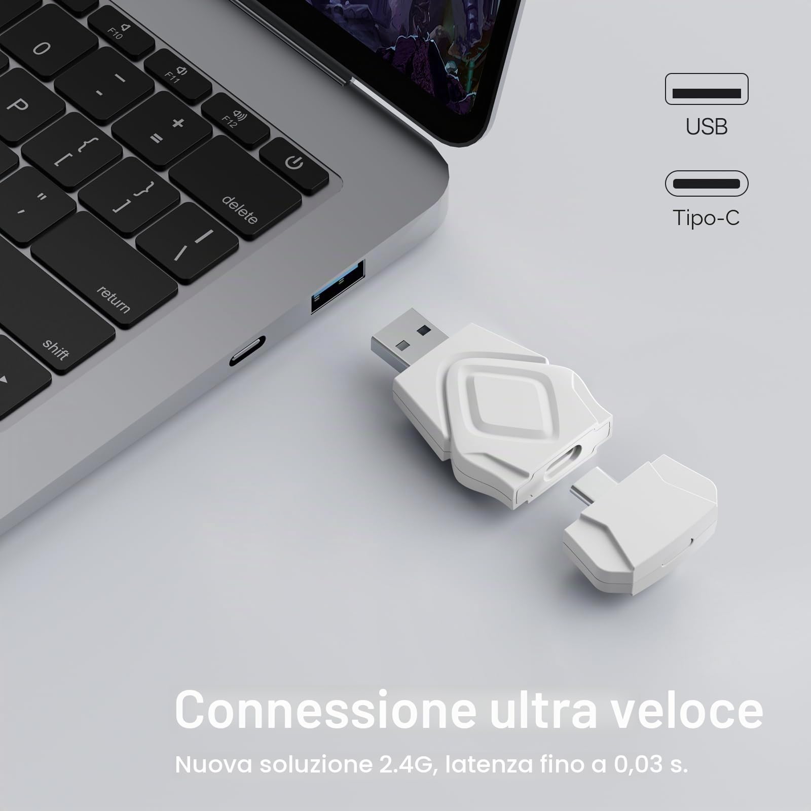 YOWU Cuffie RGB 4GS, cuffie da gioco wireless e cablate migliorate, con microfono HD, riduzione attiva del rumore (bianco)