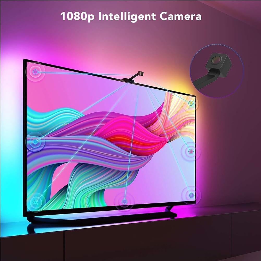 DONGXIAO Luce A Led for La Tv,Striscia Luminosa A Led for Tv 0-115in,Retroilluminazione Tv Con Telecomando E App Controllo Striscia RGB,Striscia Luminosa RGB for Home Theater(8m)