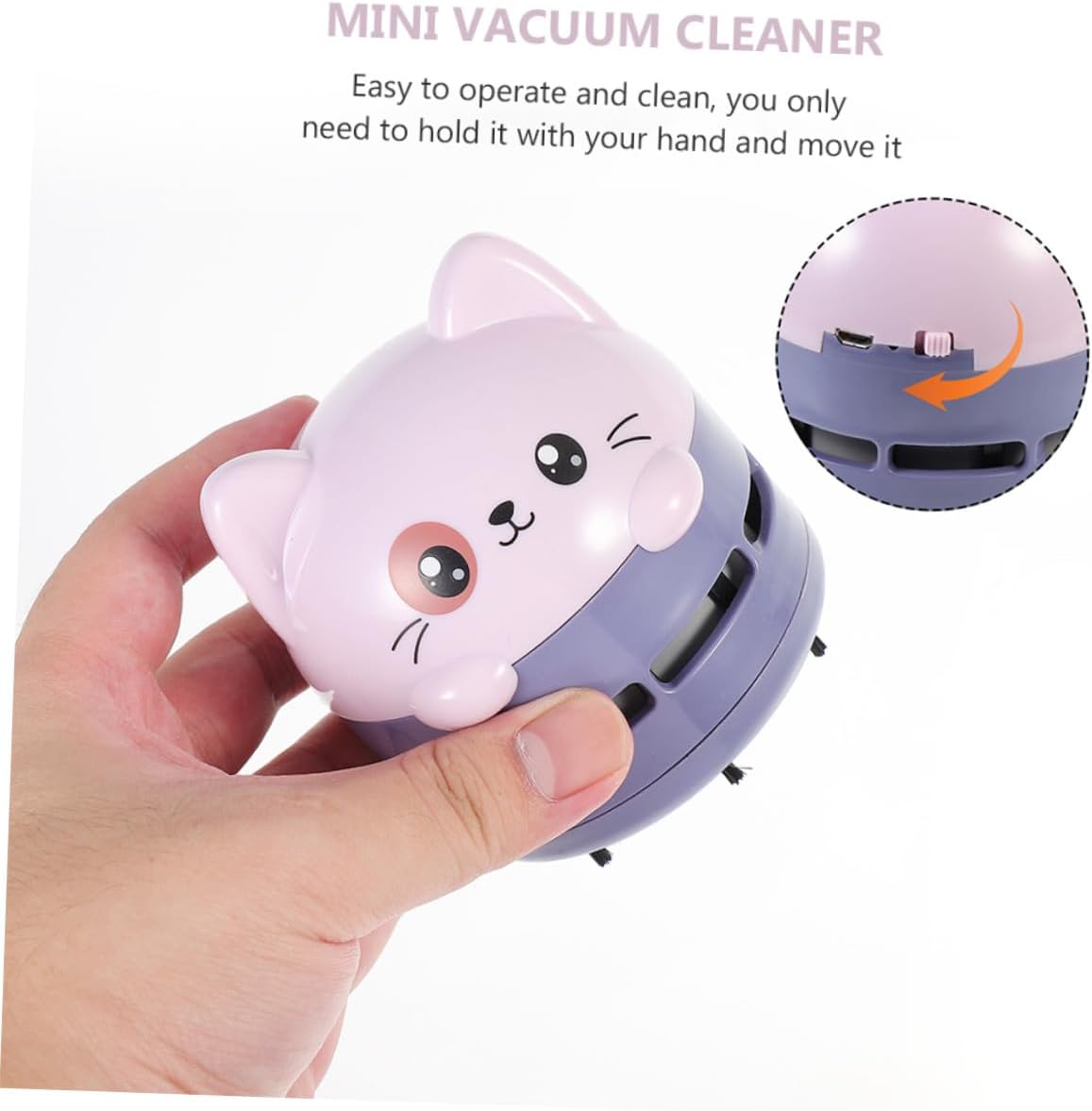 Mini Vacuum Cleaner Portable Desktop Dust Cleaner Handheld for Office and Home Use Purple Compact Design