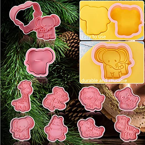 Animal Cookie Cutters With Plunger Stamps Set,8 Piece 3D Animal Embossing Cutters For Biscuit Fondant Cheese Baking Molds #TOP3