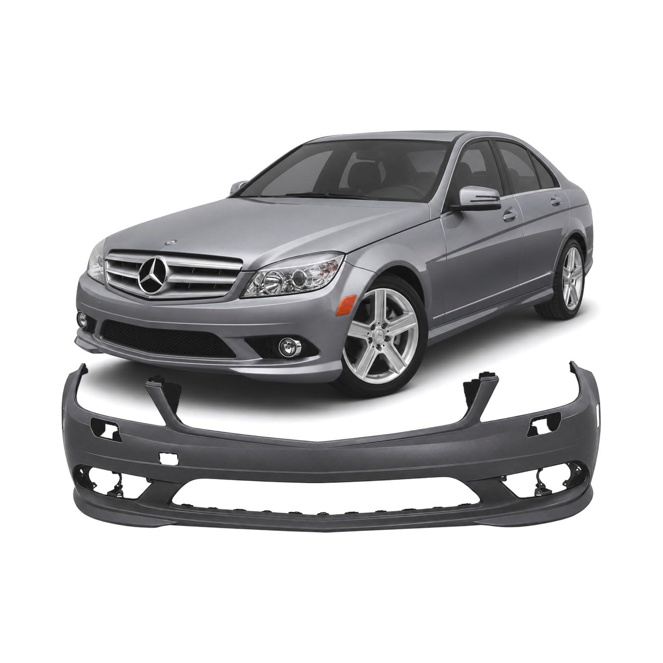 FitParts Compatible with Mercedes-Benz C-Class 2008–2011 Front Bumper Cover