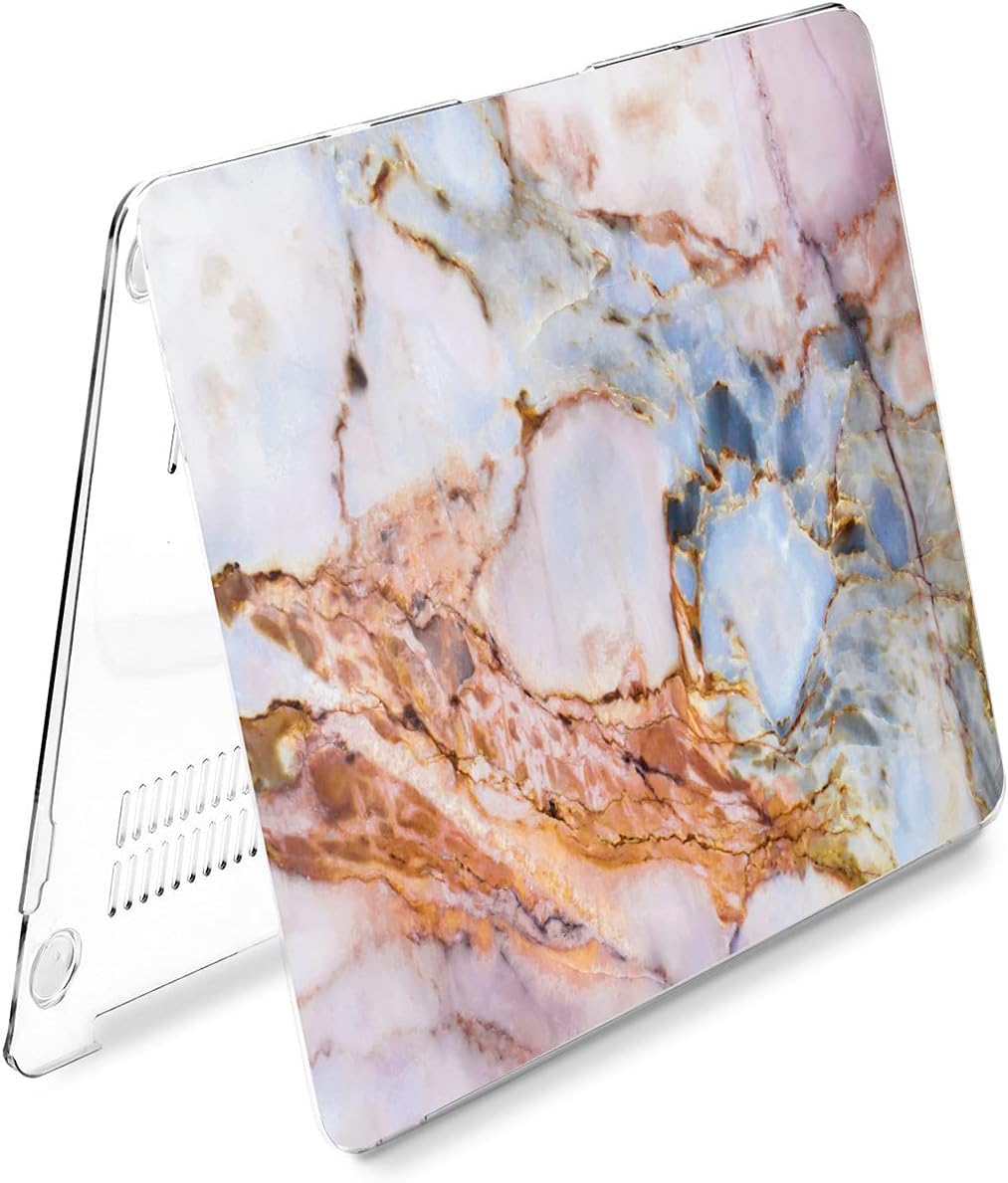Hard Case Compatible for MacBook Pro 16 14 M3 M2 2023 M1 Pro 13 2022 Air 13 2021 Retina 2020 Mac 11 12 Marble Pattern Beautiful Mineral Laptop Glam Print Cover Gray White Design Protective