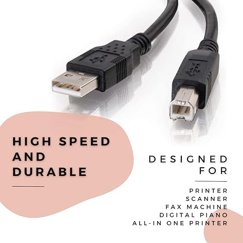Miniatura 3 de DIGITMON 10FT USB Host Data Sync Charger Power Cable Cord for Silhouette Cameo 4 Die Cutting Machine