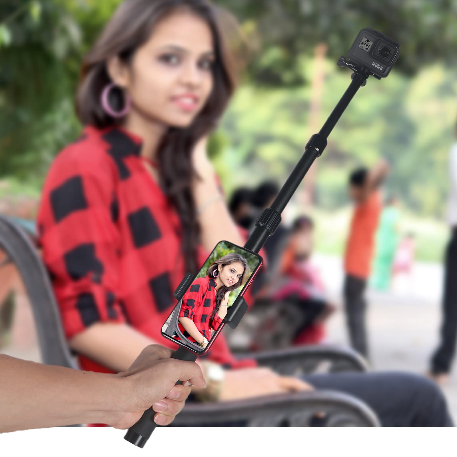 HSU Bastone selfie estensibile per GoPro impugnatura impermeabile per