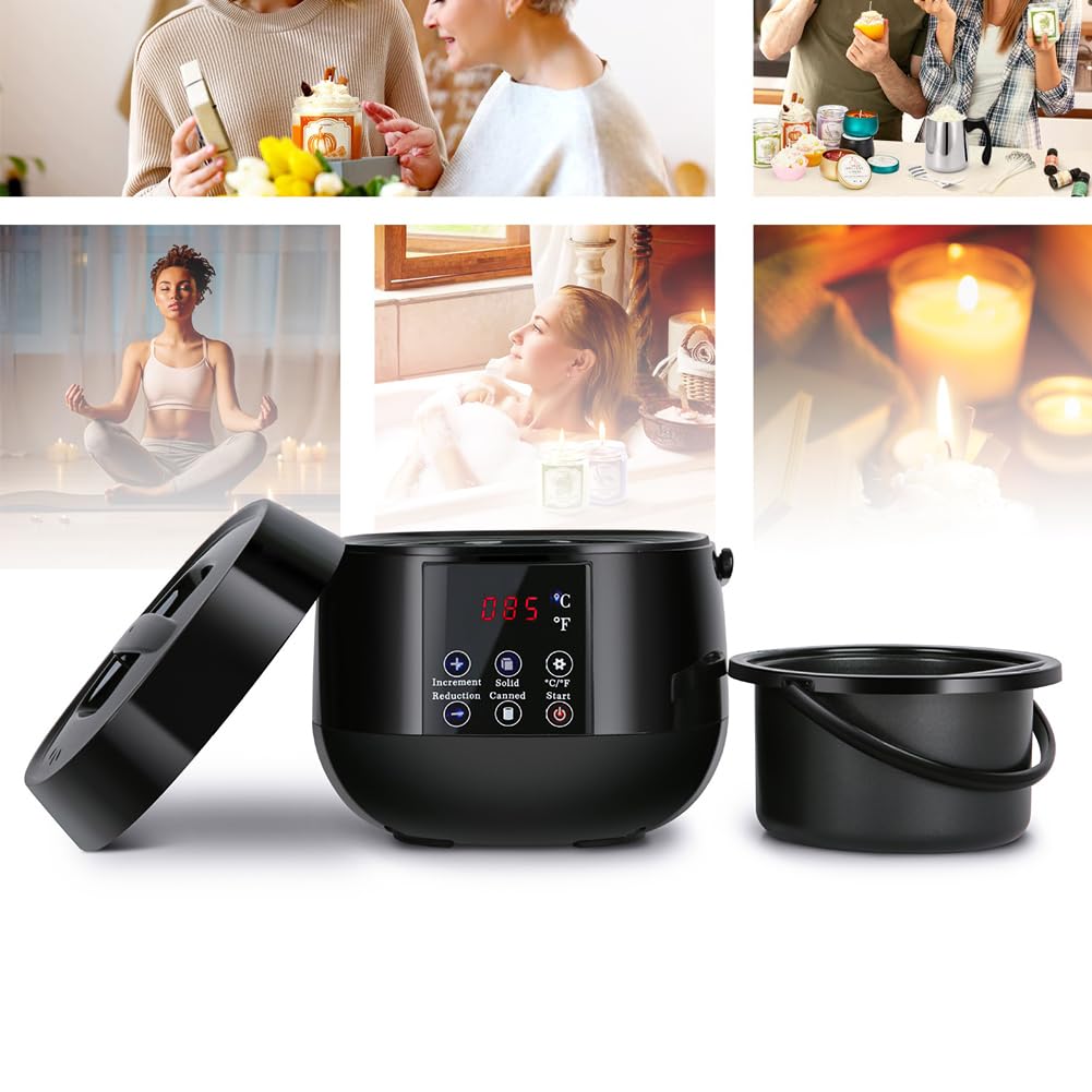 Fournitures fabrication bougies avec fondoir cire 500 ml et affichage LED