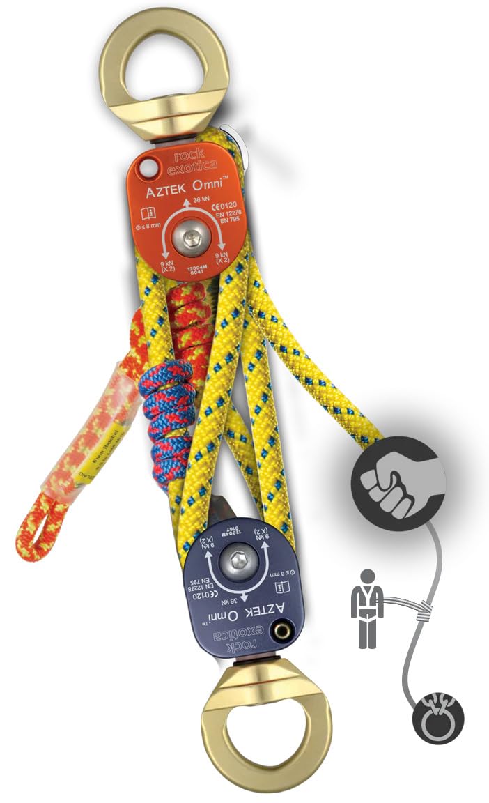 Rock Exotica Aztek Pulley Kit - 4:1 Mechanical Advantage -2 Rock Exotica Aztek Pulley Kit - 4:1 Mechanical Advantage -2
