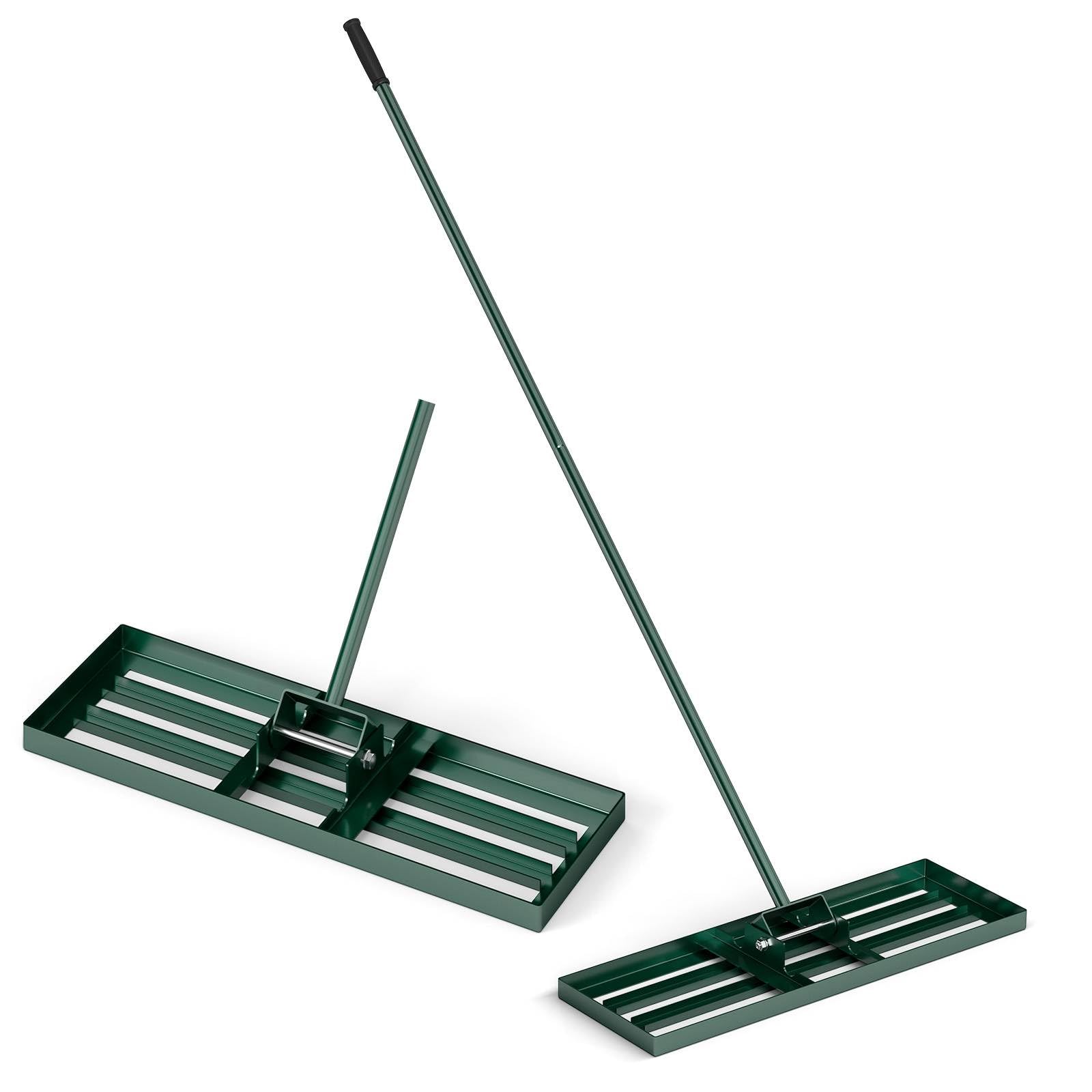 /46” x 10” Grabie do wyrównywania trawnika, wytrzymałe metalowe narzędzie do wyrównywania trawnika z 77” ergonomicznym długim uchwytem, narzędzie do poziomowania trawnika, grabie do o