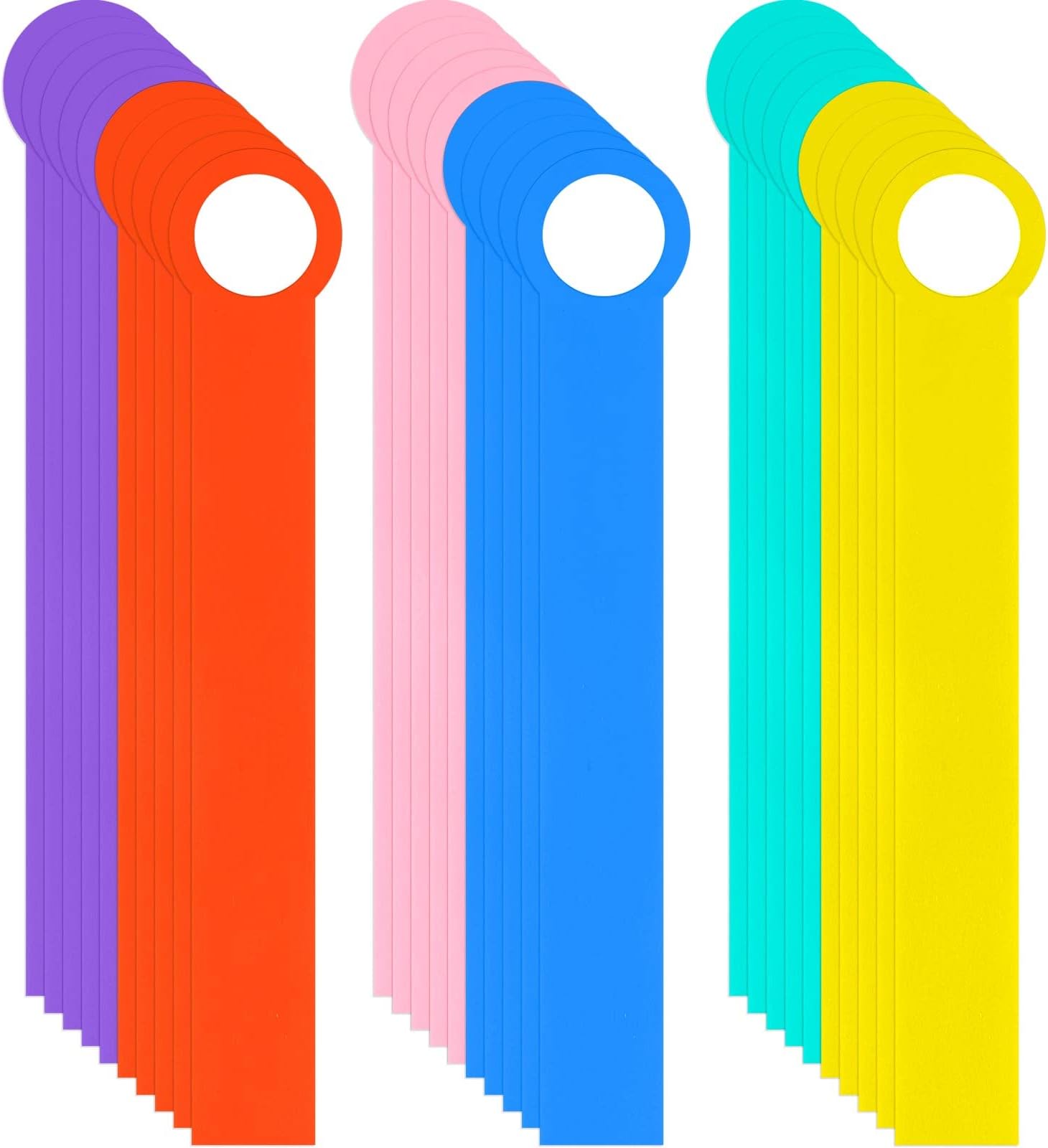 Geyee 30 Pcs Library Book Dividers for Shelves with Stickers, Library Assorted Colored Book Shelf Dividers Plastic Flexible Shelf Marker Set for Teacher Supplies