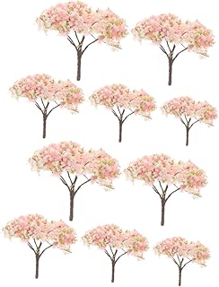 Housoutil 10 Piezas Mini Árbol De Sakura Árbol Paisaje Verde Adorno Flor De Cerezo Flores Artificiales Arquitectura Paisaje Arboles Miniatura Mini Árboles Simulado Provenir Rosa Abdominales