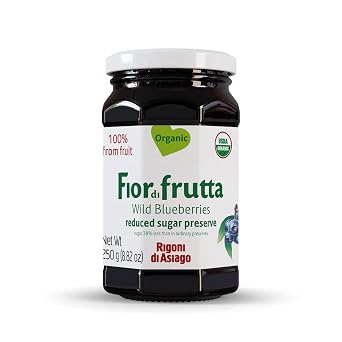 Rigoni di Asiago Fiordifrutta Organic Fruit Spread, Wild Blueberry, 8.82 Ounce
