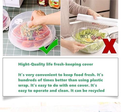 Miniatura 4 de Cubierta para salpicaduras de microondas para alimentos, cubierta de placa de ventilación de vapor sin BPA con mango de fácil agarre, cesta