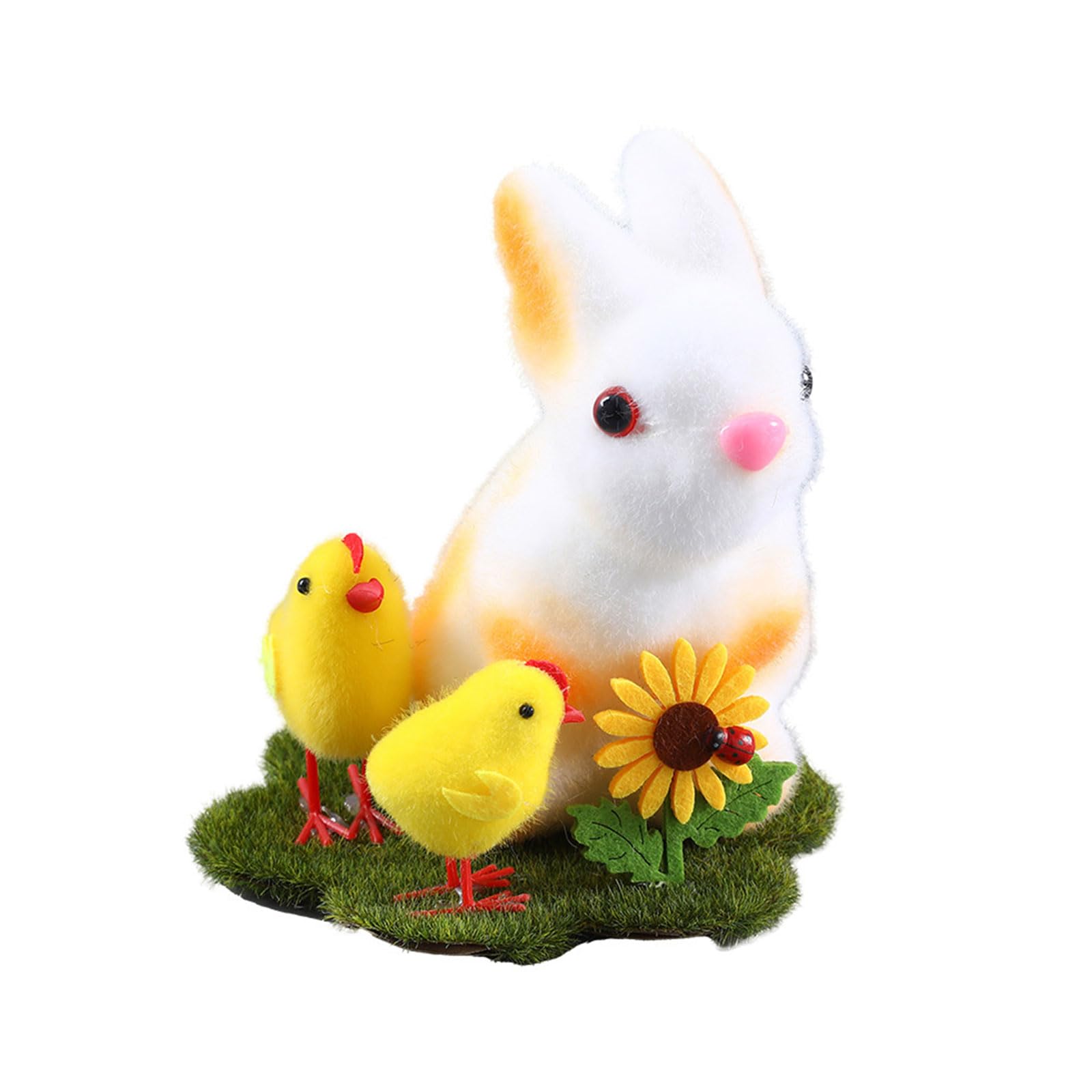 Hsioluted Easters Bunnies Decorations Bunnies Eggs Flocking Table Decorations Decorative Statue Outdoor Artificial Figurines Easters Figurines