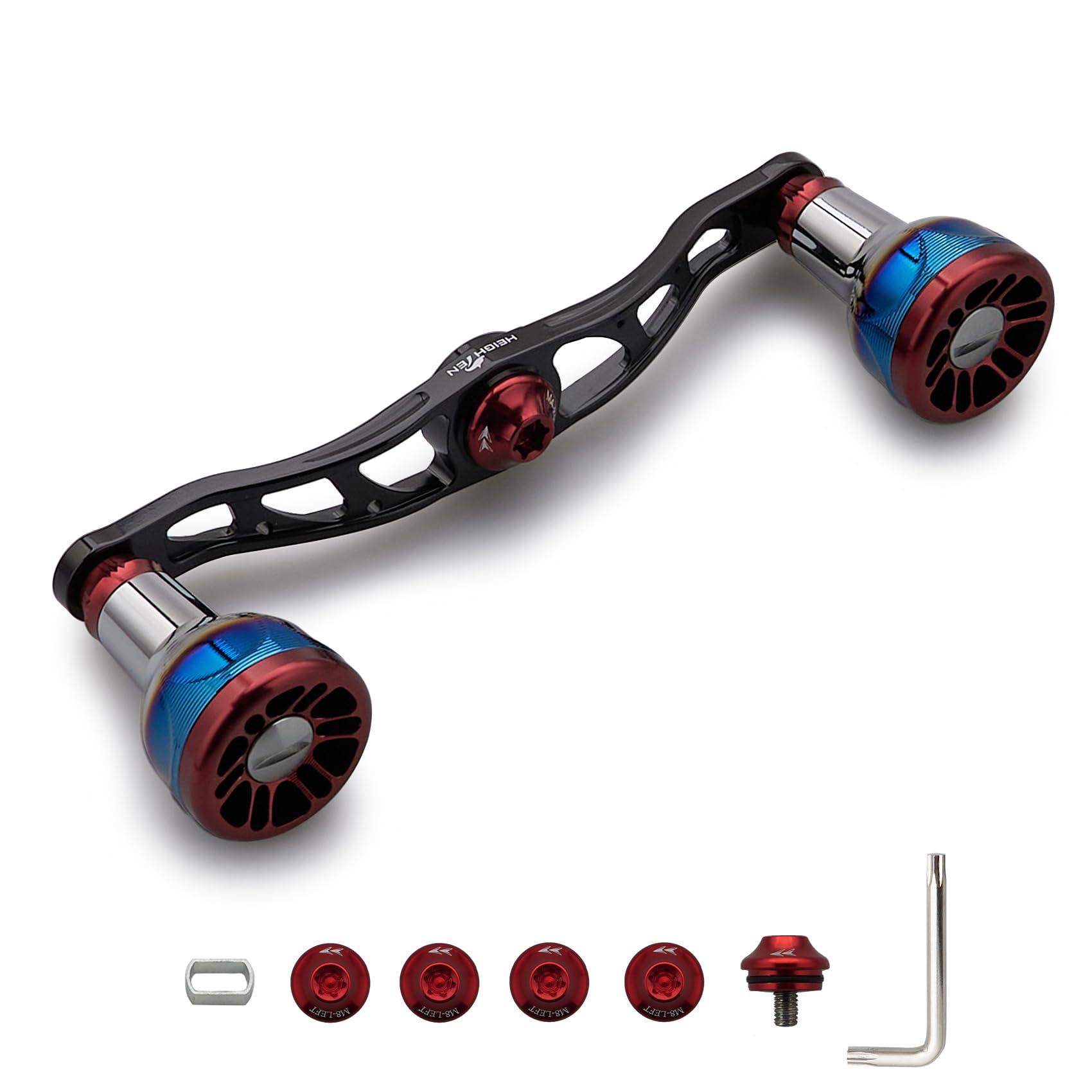 HEIGHTEN V2.0 105/115mm ベイト リール ハンドル 航空アルミ製 シマノ ダイワ アブガルシア 通用 Engn series (ブラック, V1.0-115mm) Amazon.co.jp: HEIGHTEN V2.0 105/115mm ベイト リール ハンドル 航空