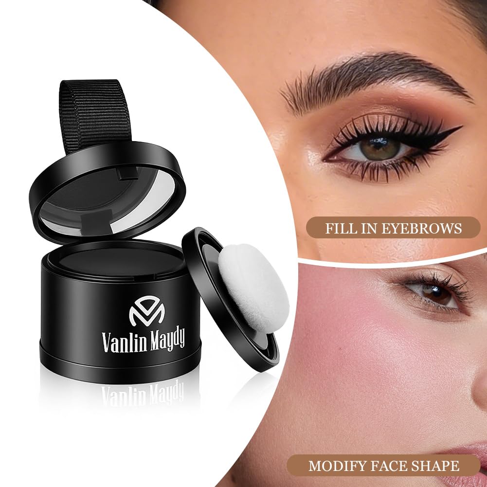 ALIIP Sombra para el Cabello,4g Retocador de Raíces en Polvo Corrector de Raíces,Polvo para la Línea del Cabello Debilitado,Hairline Powder para Cubre Rápidamente Canas Mujer y Hombre (Negro Natural) — view 8