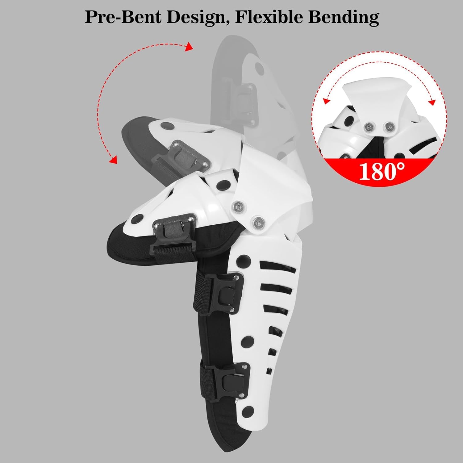 Knee Shin Guards Motorcycle Protective Gear, Knee Pads 3 Sections Adjustable Leg Armor Crashproof 1 Pair, Motocross Gear for Men MTB Riding Mountain Bike - Image 6