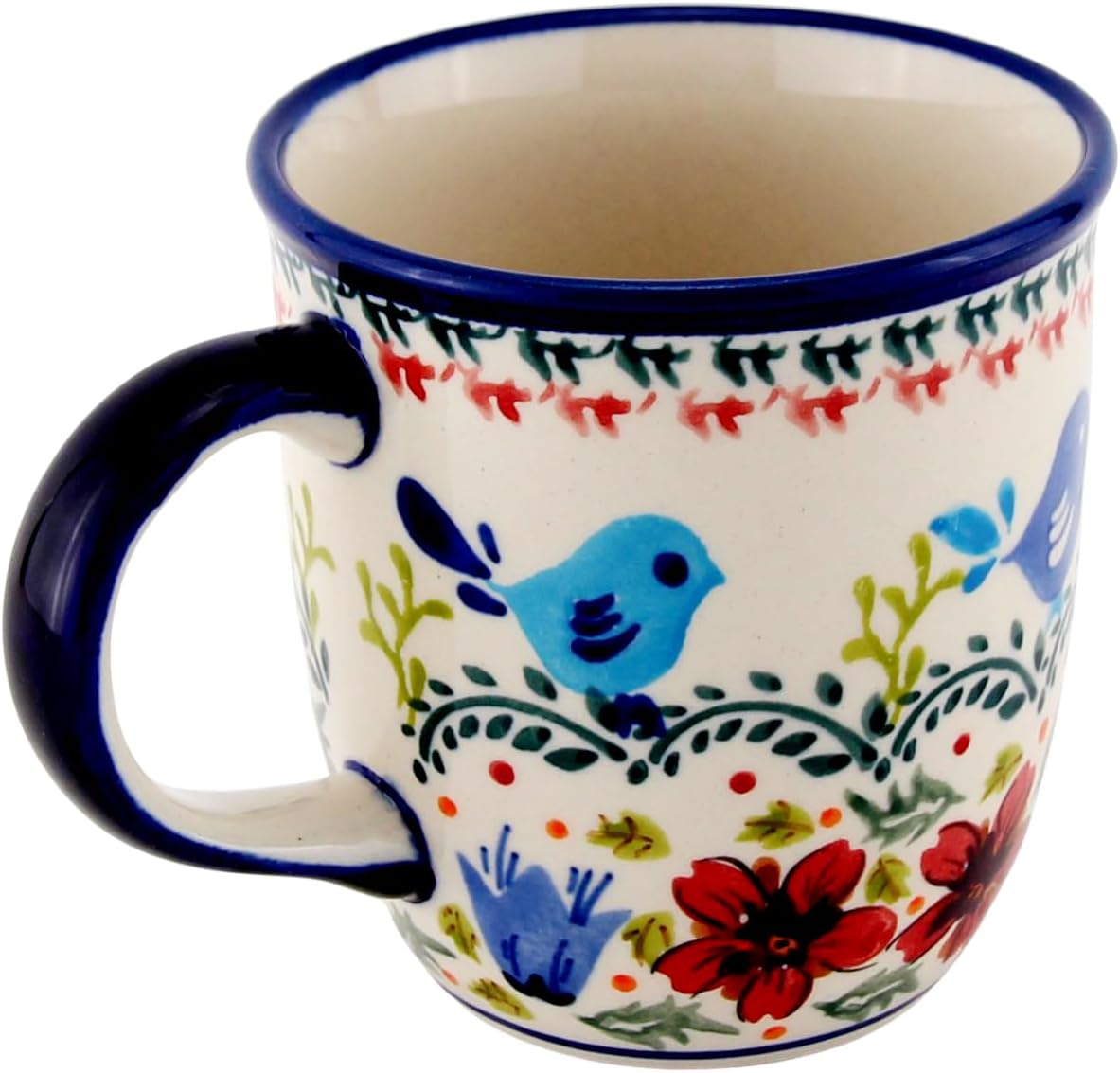 Polish Pottery Market Mug 12 Oz. by Zaklady Ceramiczne Boleslawiec #1105-312 Art Signature Unikat Pattern, Capacity: 12 Oz. - Made in Poland