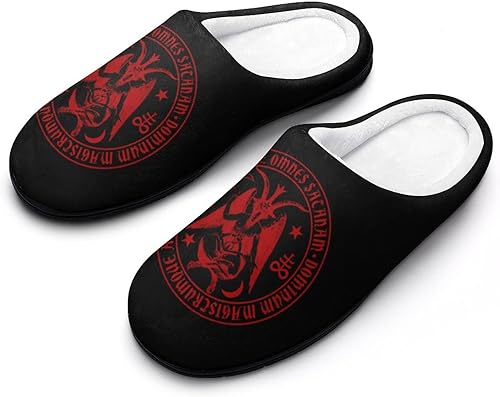 Zodiac Baphomet - Pantuflas de algodón para mujer, de espuma viscoelástica, lavables, antideslizantes, para casa
