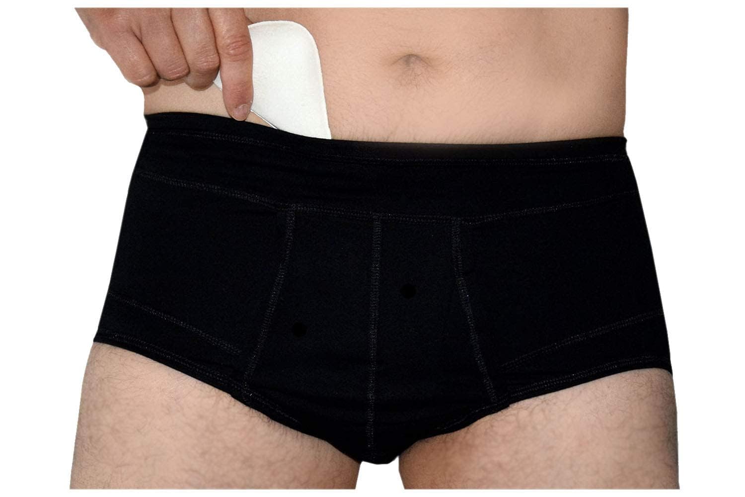 BODYPERFECT Elastyczne figi na przepuklinę pachwinową z 2 podkładkami kompresyjnymi pooperacyjnymi XL czarne