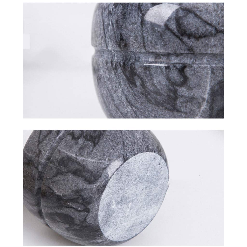 Juego de mortero y maja de mármol, molinillo de hierbas y especias, triturador de pastillas, soporte para cuenco de piedra de mármol macizo (blanco)