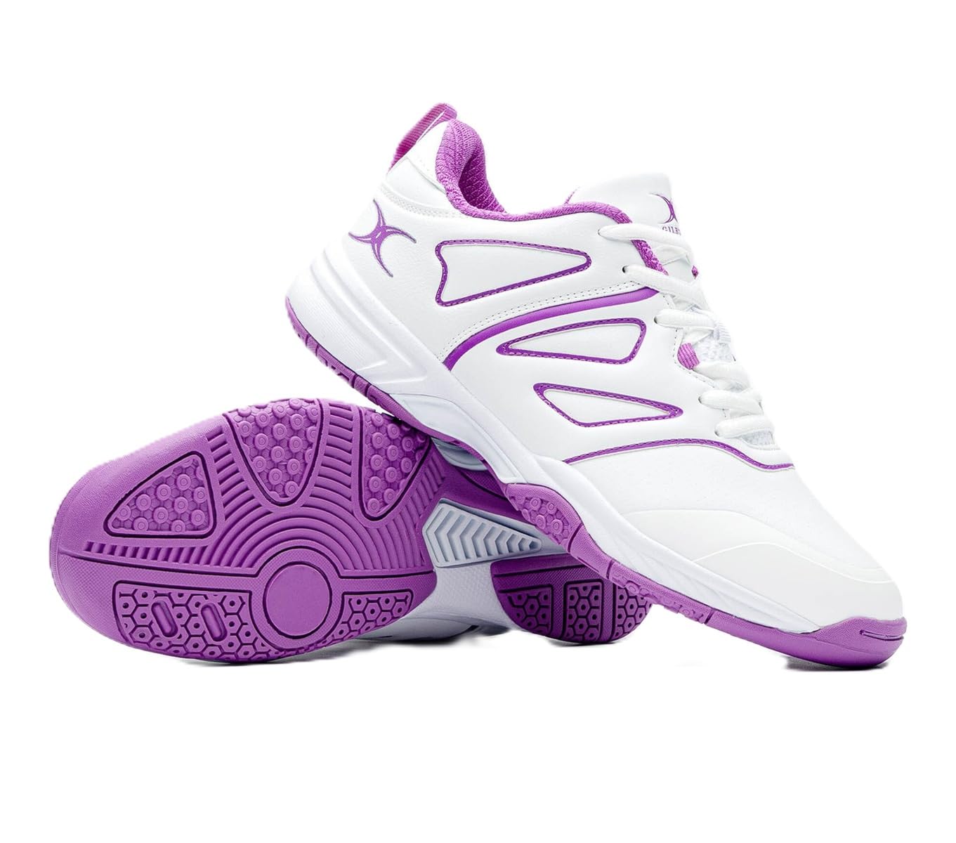 Gilbert Netball Volt Netball Trainer Shoes - White Purple UK 6.5