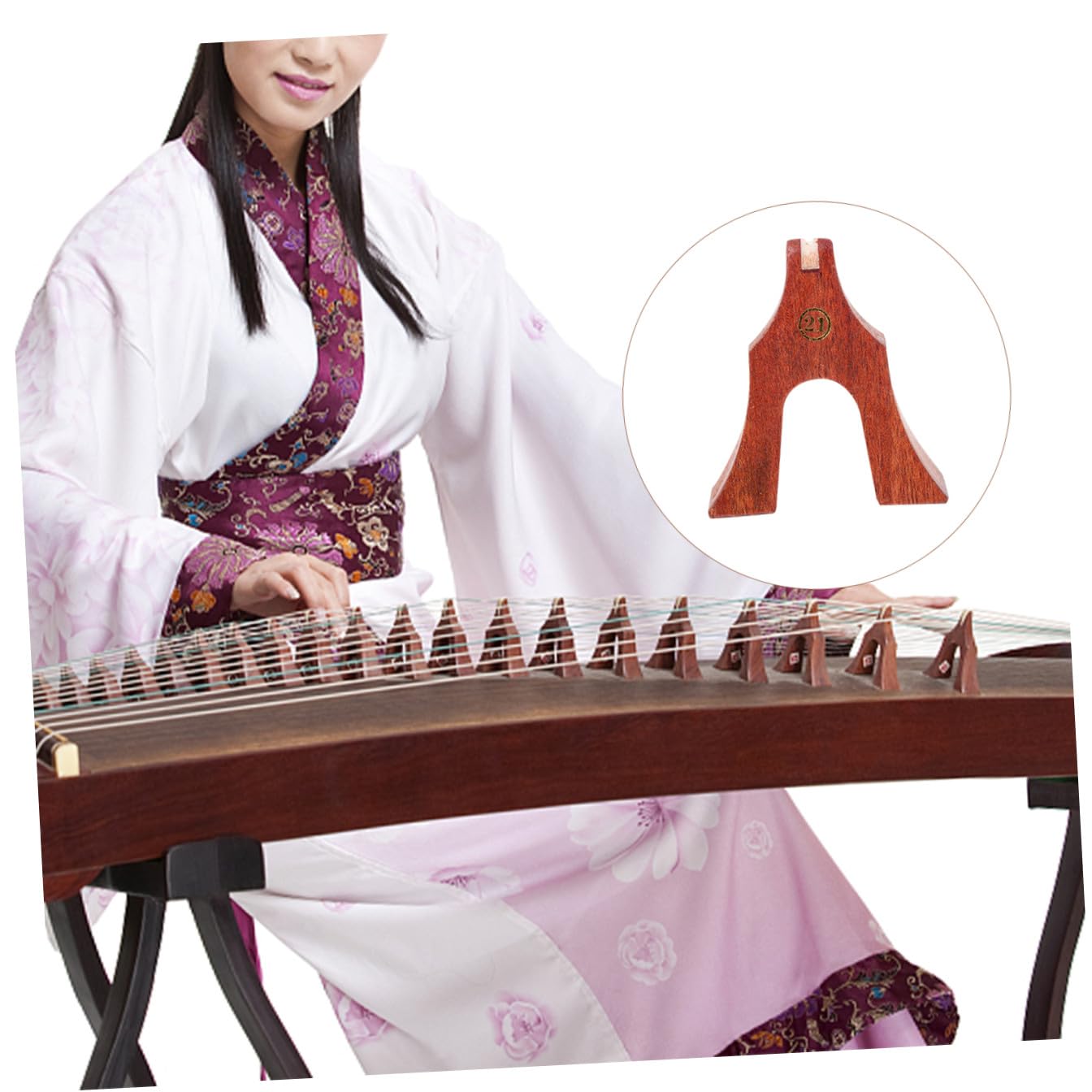Healeved 21 Stück Professionelle Guzheng Brücken aus Braunem Holz Ersatz für Alte Saitenbrücken Tragbar mit Präziser Handwerkskunst für Guzheng Spieler
