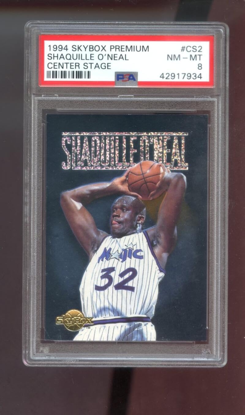 1994-95 Skybox Premium Center Stage #CS2 Shaquille O'Neal Shaq ONeal PSA 8 Graded Basketball Card NBA 94-95 1994-1995 Orlando Magic INSERT