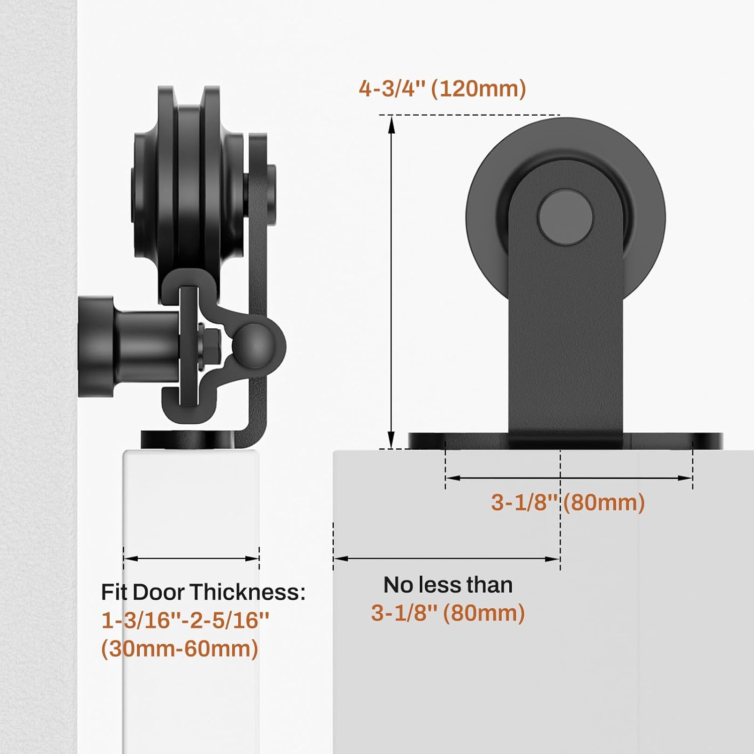 Barn Door Hardware kit 6.6FT(Whole Set Include Sliding Barn Door Track Kit & Barn Door Handle & Floor Guide) for Single Door-Heavy Duty