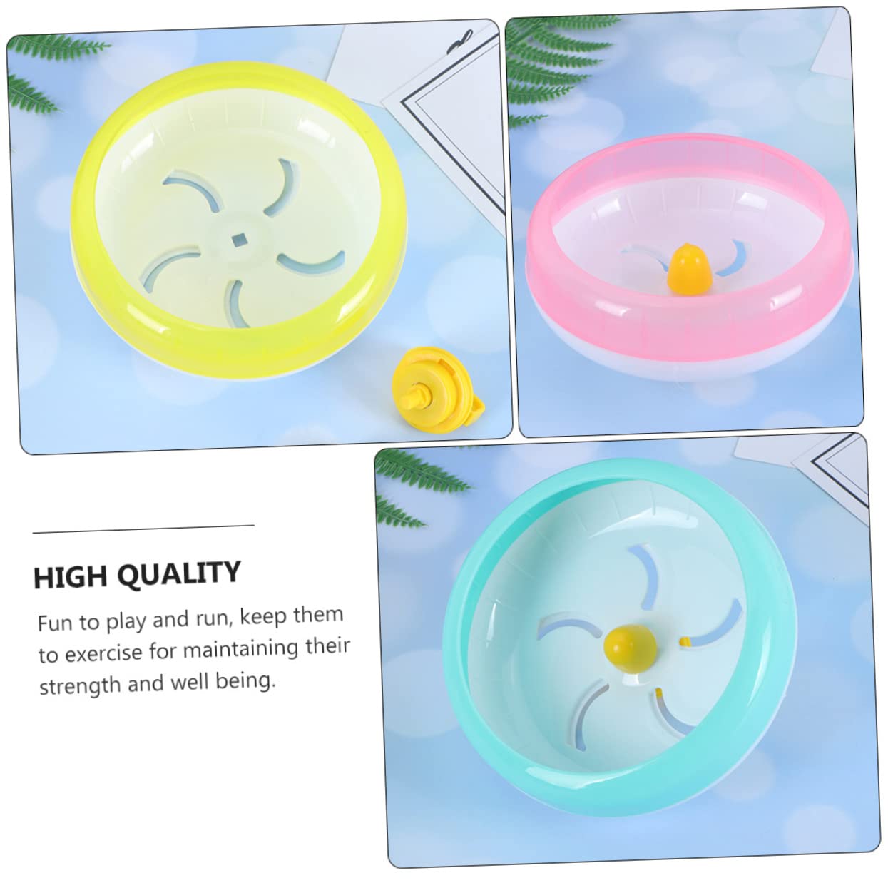 BESPORTBLE 3pezzi Ruota Da Esercizio Silenziosa Per Criceti Topi e Gerbilli Design Divertente e Sicuro Per La Corsa Notturna Senza Rumore