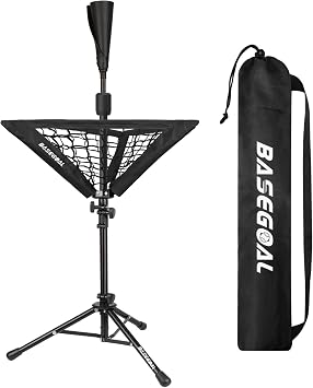 BaseGoal Baseball Batting Tee with Removable Baseball Caddy for Kids