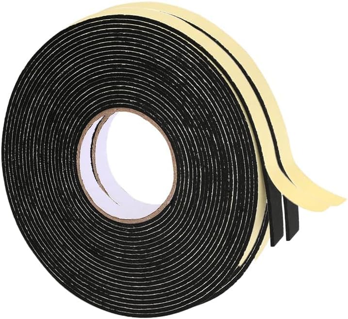 Cinta de Espuma EVA Autoadhesiva 2 Rollos 15m, Sello Aislante 10mm x 2mm para Puertas y Ventanas, Anticorrientes de Aire, Antiruido, Antipolvo, Antihumedad, Antigolpes