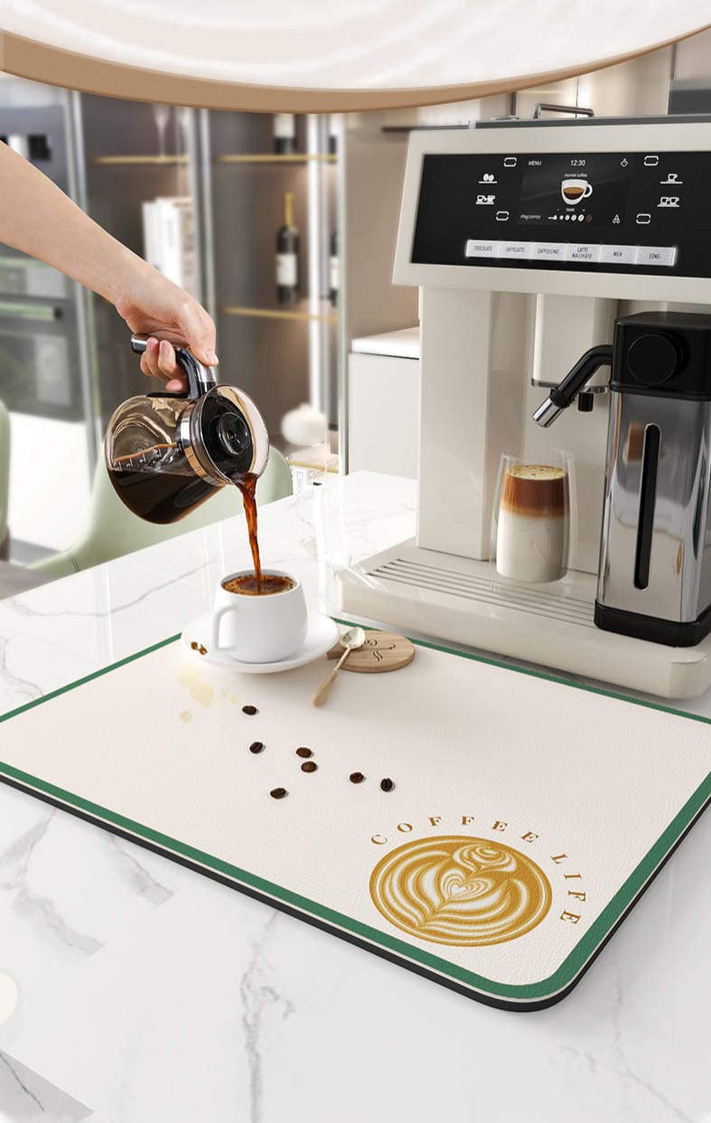 2 Stück Kaffeebar-Matten 40x60 Cm – Waschbar, Saugfähig, Schmutzabweisend Für Küche & Bar