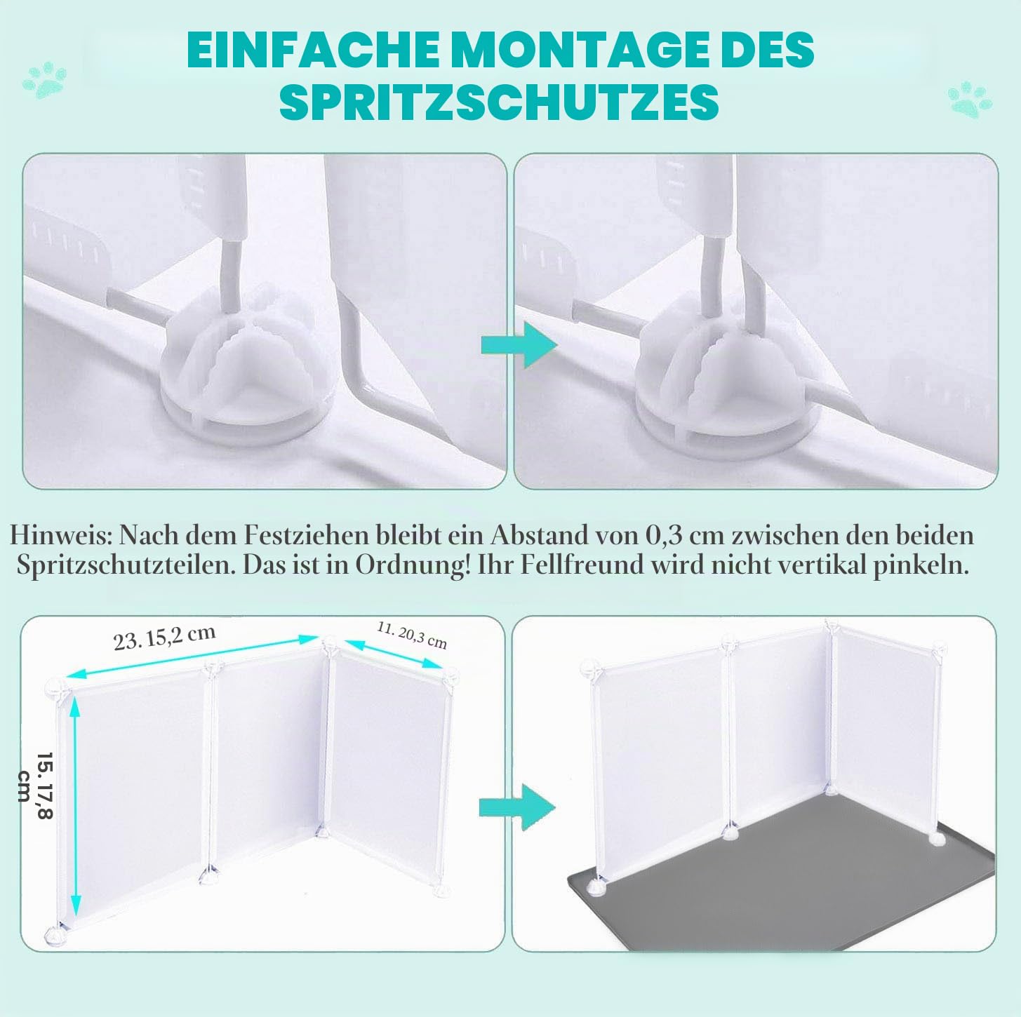 Purrfect Pfotentoilette mit hohen Wänden, Indoor-Hundetöpfchen für kleine und mittelgroße Hunde, kein Verschütten von Urinierpad-Halter
