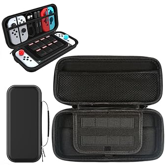 Carrying Case for Switch Gamepad, Organizer Bag for Switch/Switch OLED with 8 Games Cartridges Slot 6 Button Cap Screen Protector, Anti-scratch EVA Storage Bag for Switch Carrying Case Accessories Bag - image, photos