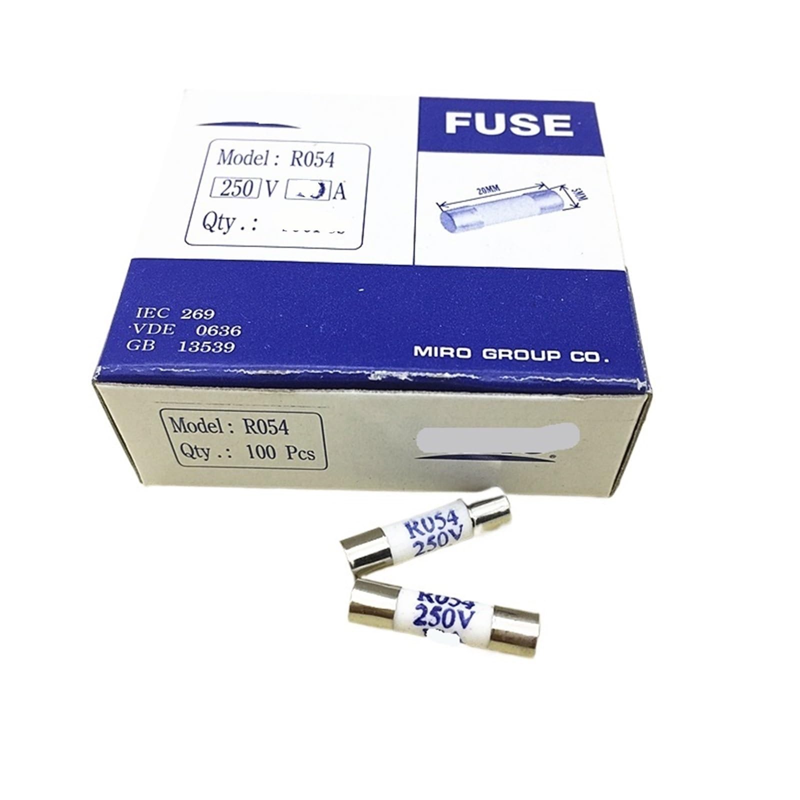 Fusibles en céramique 5x20mm RO54 3A tube de protection électrique lot 10