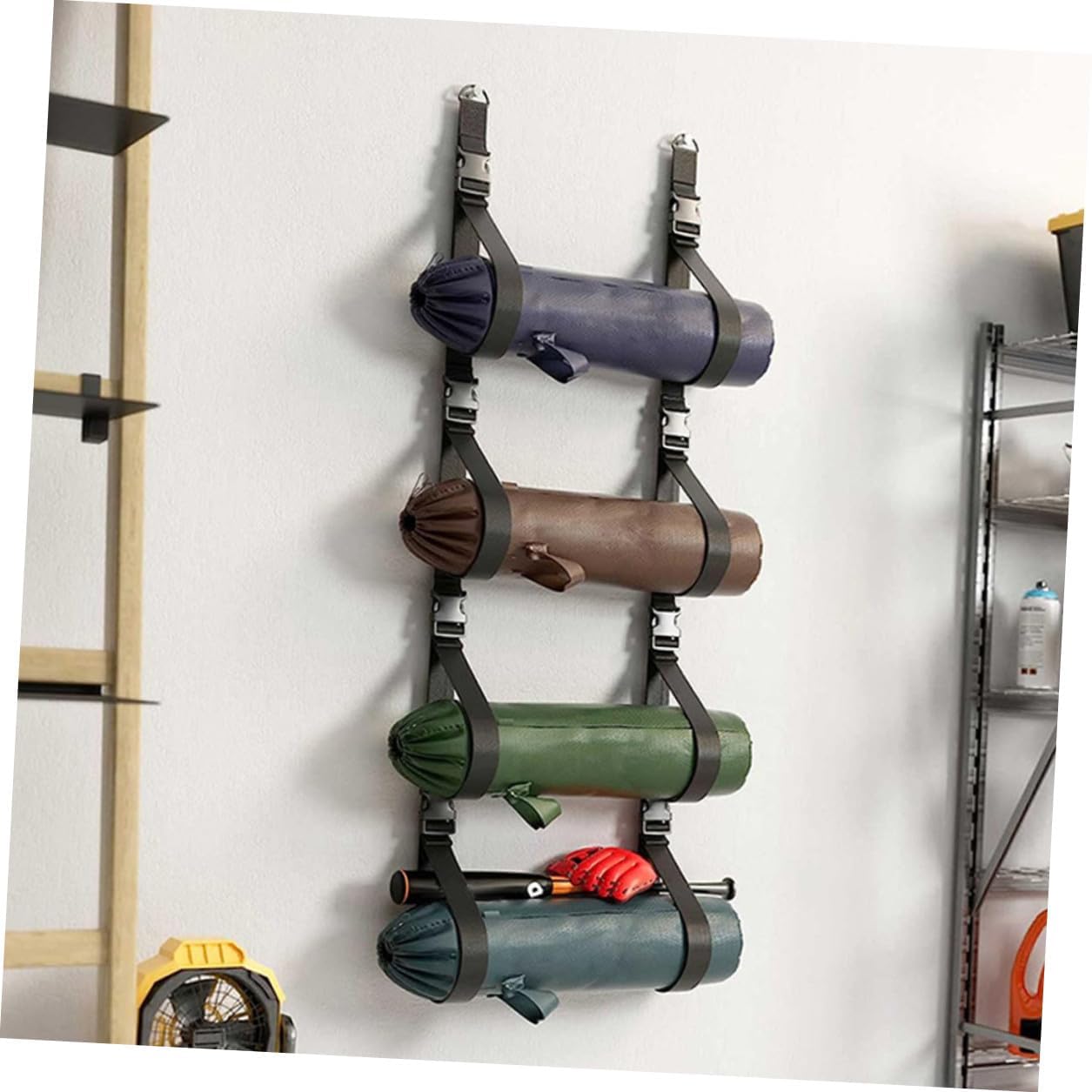 Adjustable 2pcs Wall Storage Straps for Garage, Multi-use Hanging Organizer Straps for Camping Chairs and Tools, Heavy-duty Wall Storage Solution for Garage and Outdoor Use