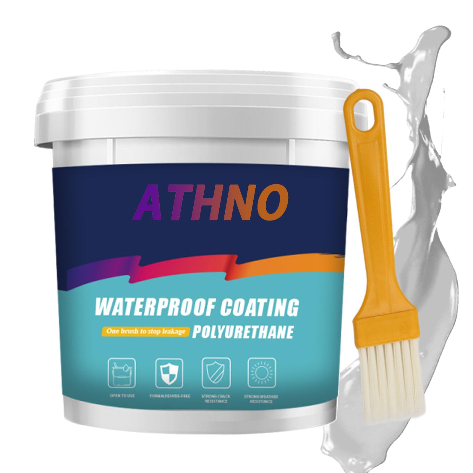 Polyurethane Waterproof Coating,35.2OZ,Eco-Friendly Waterproof Sealant,Polyurethane Coating for Roofs,Walls,Garden,Gutter,Concrete Cracks Holes Leak Repair (1000g,White)