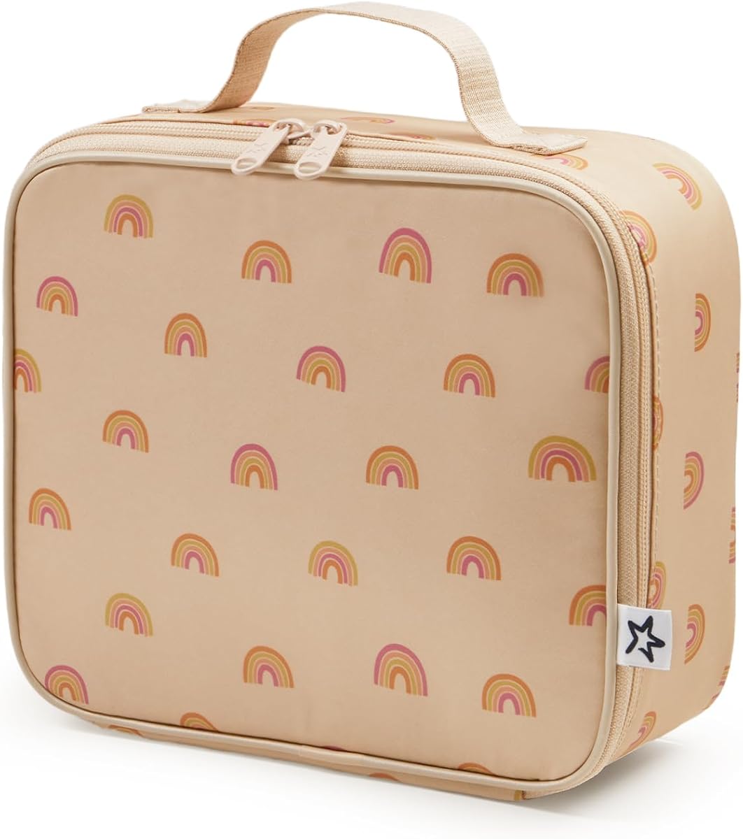 Tiny Twinkle Insulated Lunch Box for Girls and Boys | Durable and Reusable for School & Travel | Ages 3 and Up | Waterproof and Easy to Clean | PFAs and BPA Free(Boho Rainbow)