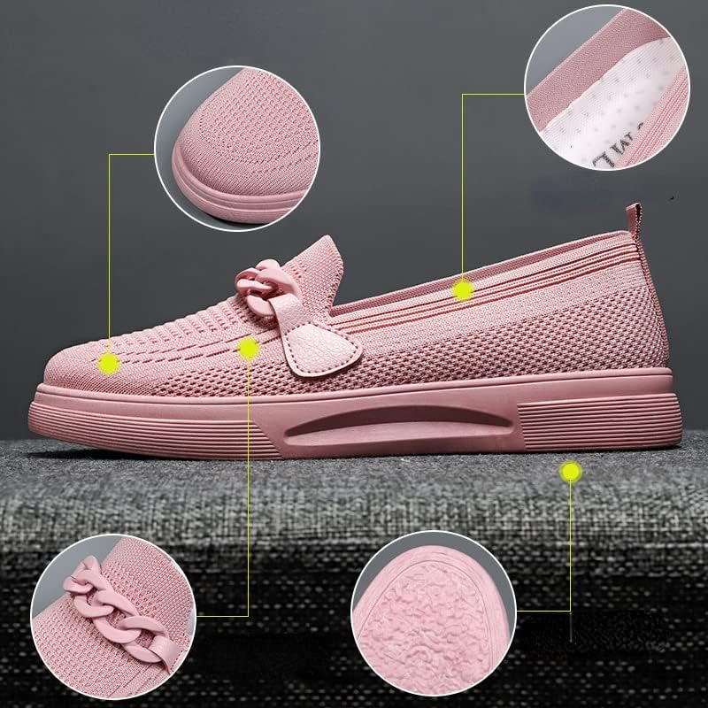 Miniatura 3 de Zapatos anchos de punta redonda para mujer, transpirables, ligeros, para mujeres mayores, para caminar, enfermera, trabajo, zapatos planos sin