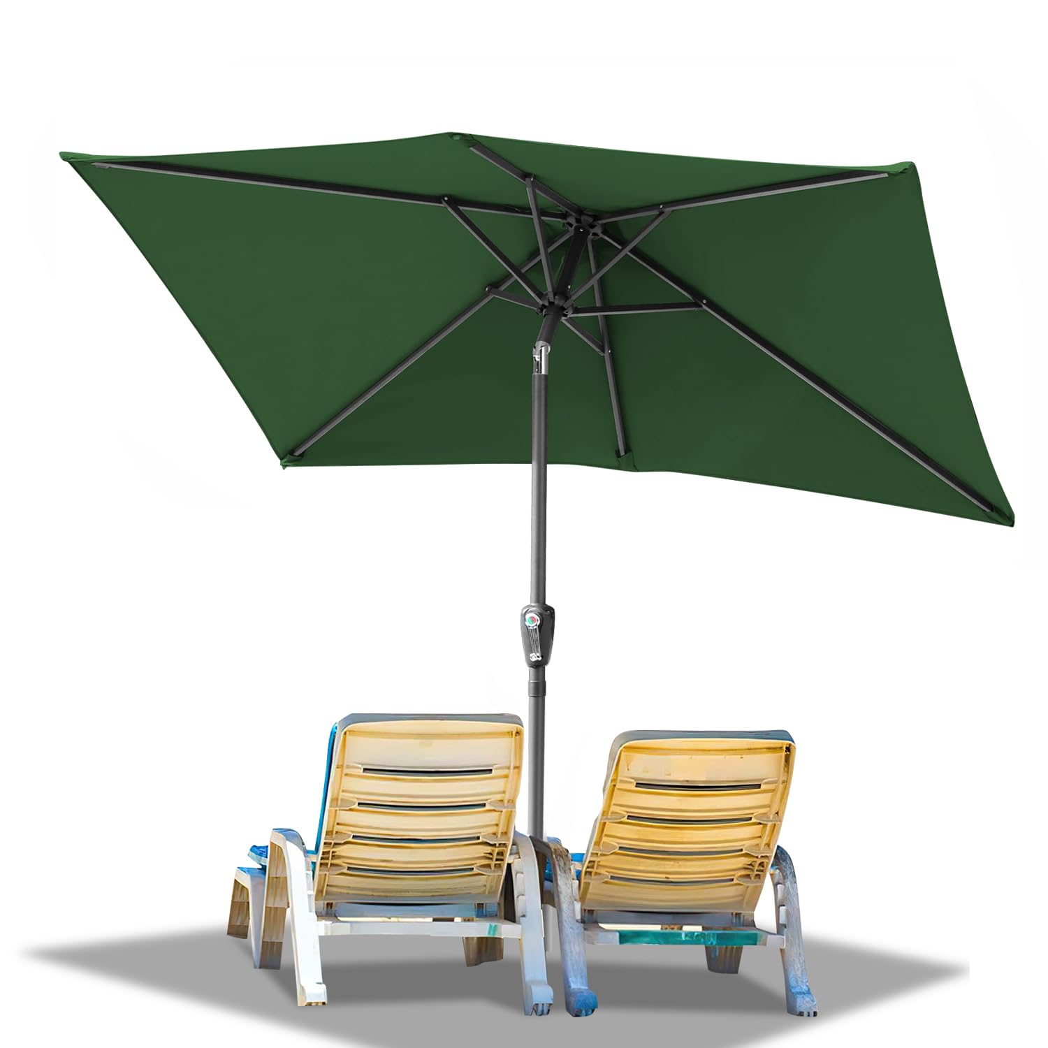 Rechteckiger Sonnenschirm 210x140/300x200cm UV50+ wasserdicht mit Kurbel für Garten Terrasse