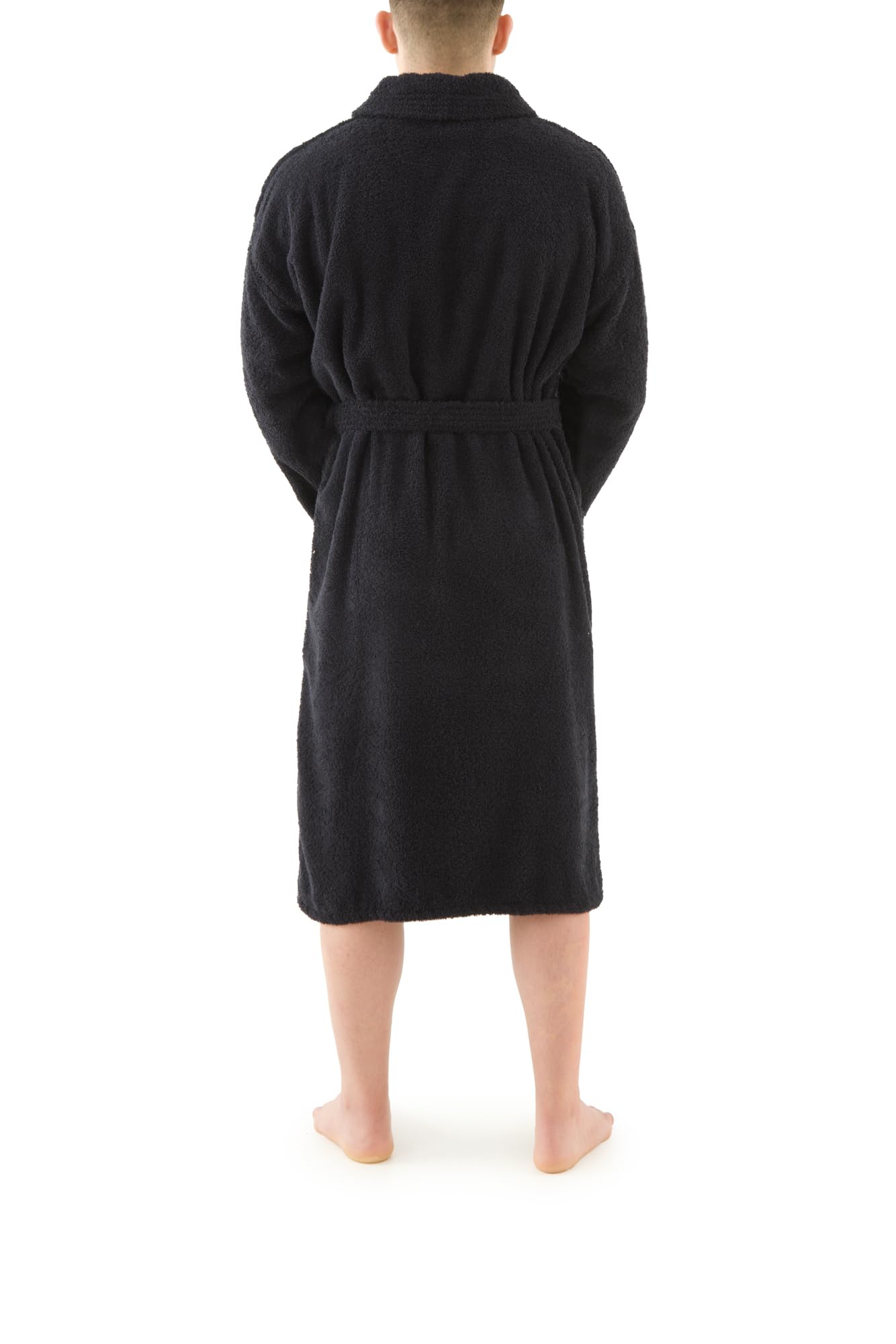 Top Towel - Elegancki - Szlafrok damski i męski 100% bawełna, 500 g/m² - Opcja z kapturem lub bez kaptura - Miękki i chłonny do prysznica, spa i basenu, Czarny (Black), XL
