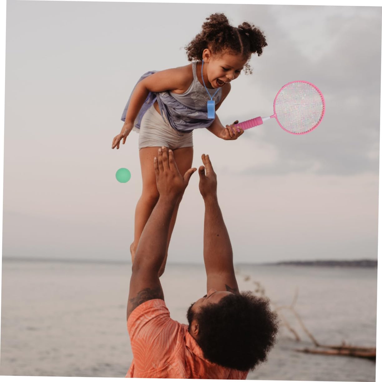 BESPORTBLE Set di Racchetta da Badminton Giocattolo Rosa per Bambini | Metallo e Pvc, Impugnatura Comoda e Superficie Ampia, per Attività All'aperto e Svago