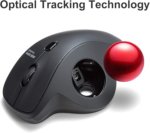 Miniatura 8 de SANWA Ratón ergonómico inalámbrico 2.4G, ratón óptico vertical Rollerball, botones silenciosos, Trackball de 1.339 in, 60080012001600 DPI ajustable,