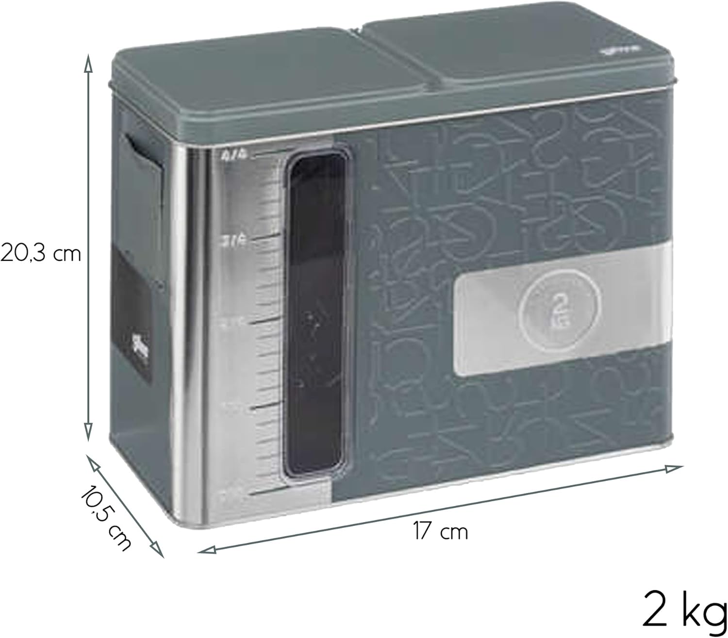 WELL HOME MOBILIARIO & DECORACIÓN 2 x Green Storage Box with Pouring Measurement: 1 kg Box + 2 kg Box