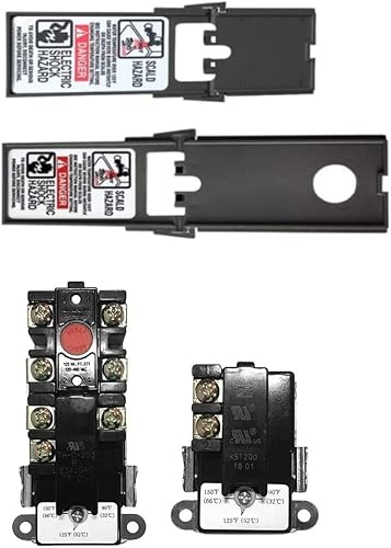 EWH-00C Termostatos de calentador de agua eléctrico, incluyen termosatato de elemento superior e inferior, cubiertas protectoras terminales, estilo