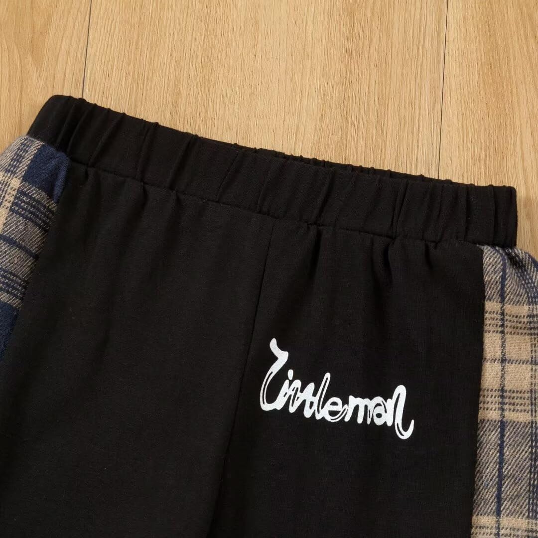 Toddler Baby Boys Clothes Infant Fall Winter Outfits Flannel Lattice Button Down Long Sleeve Hoodied Tops + Pants Sets - Image 6