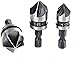Fixinus 3 Pieces Countersink Drill Bit Set, 1/4 Inch Hex Shank 5 Flute 90 Degree Woodworking Chamfer Drilling Tools Countersink Bits, ø12mm / 16mm / 19mm