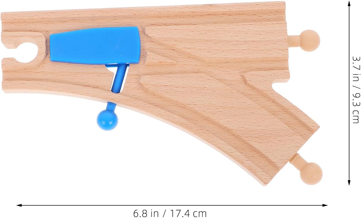 TOYANDONA Wooden Train Track Switch Accessory for Kids 6.85X3.66In DIY Railway Layout Toy Train Track Expansion Pack Enhances Motor Skills